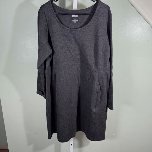 Duluth Trading Co Women's Wearwithall Ponte Knit Long Sleeve Dress Gray Size XL - Picture 2 of 8